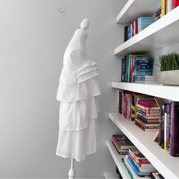 Diane von Furstenberg Avery White Tiered Dress Sz 4 - Picture 6 of 13